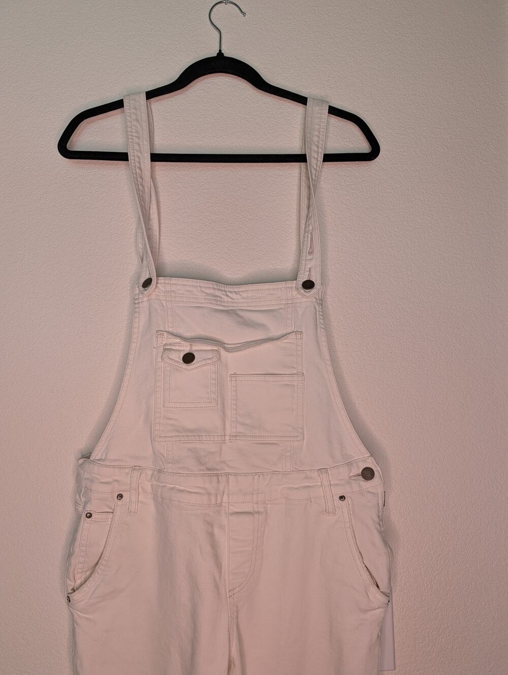 Free People Ivory Utility Denim Overalls 29 Straight Leg Workwear Utility Boho